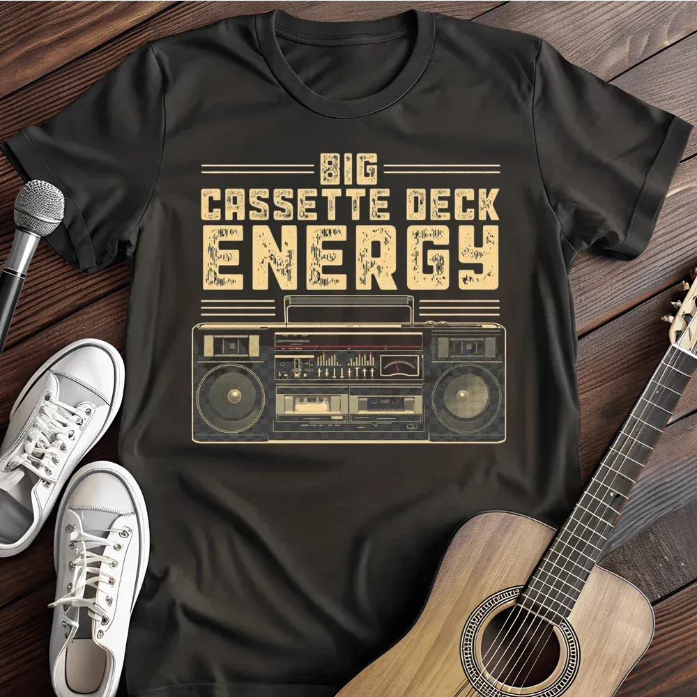 Printify T-Shirt Black / S Big Cassette Deck Energy T Shirt