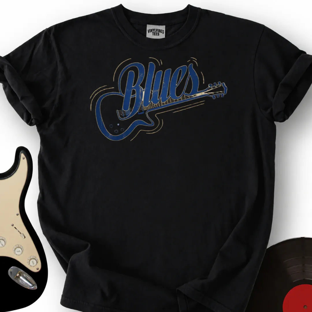 Printify T-Shirt Black / S Blues Guitar T-Shirt 2