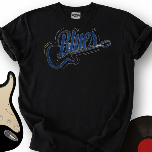 Printify T-Shirt Black / S Blues Guitar T-Shirt 2