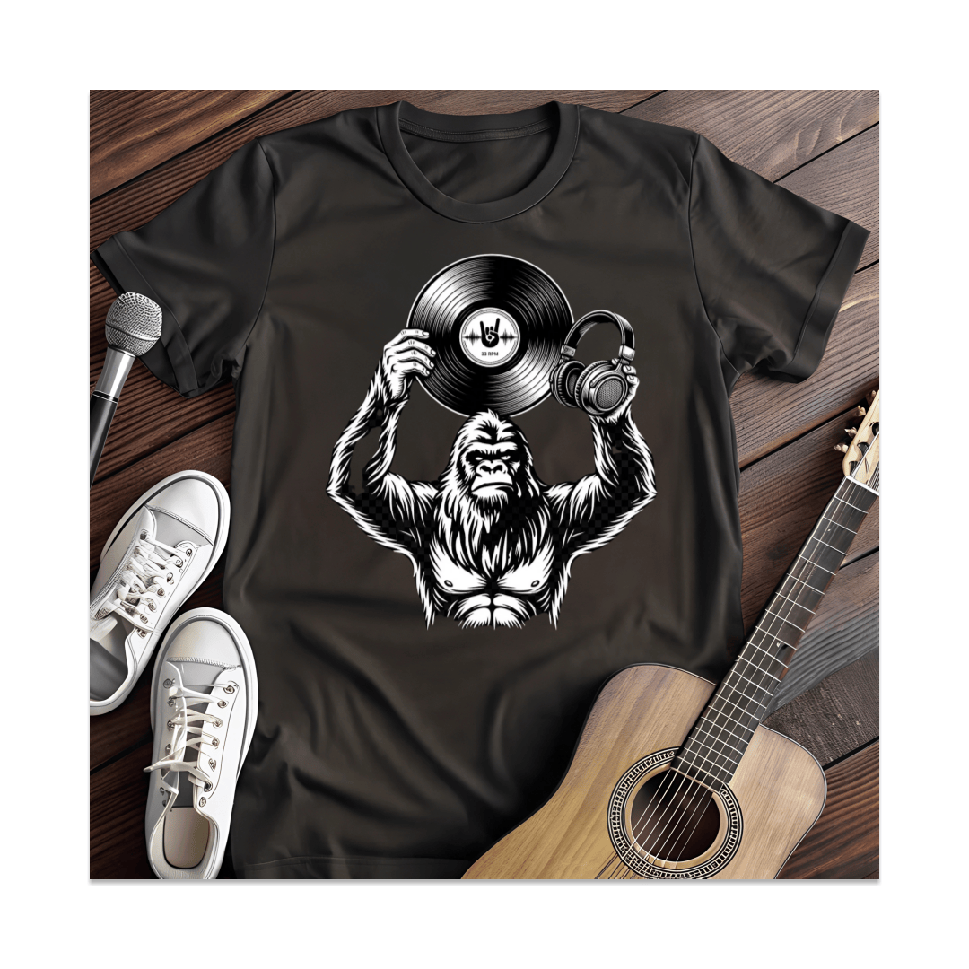 Printify T-Shirt Black / S Chimpanzee Vinyl T-Shirt