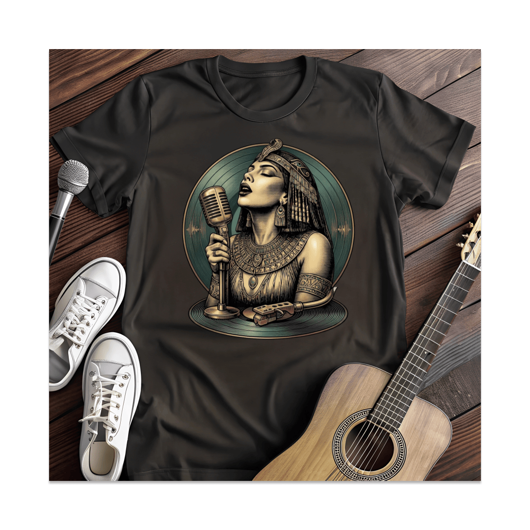 Printify T-Shirt Black / S Cleopatra Singing Vinyl T-Shirt