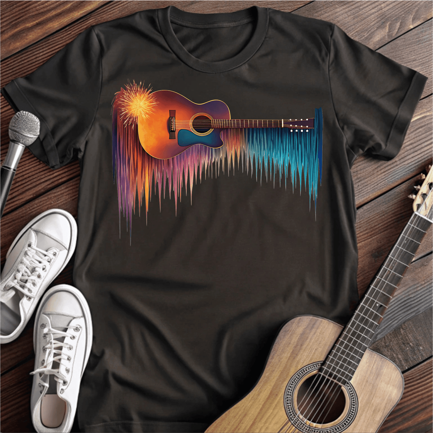 ⭐️⭐️⭐️⭐️⭐️ T-Shirt Black / S Colorful guitar T-Shirt