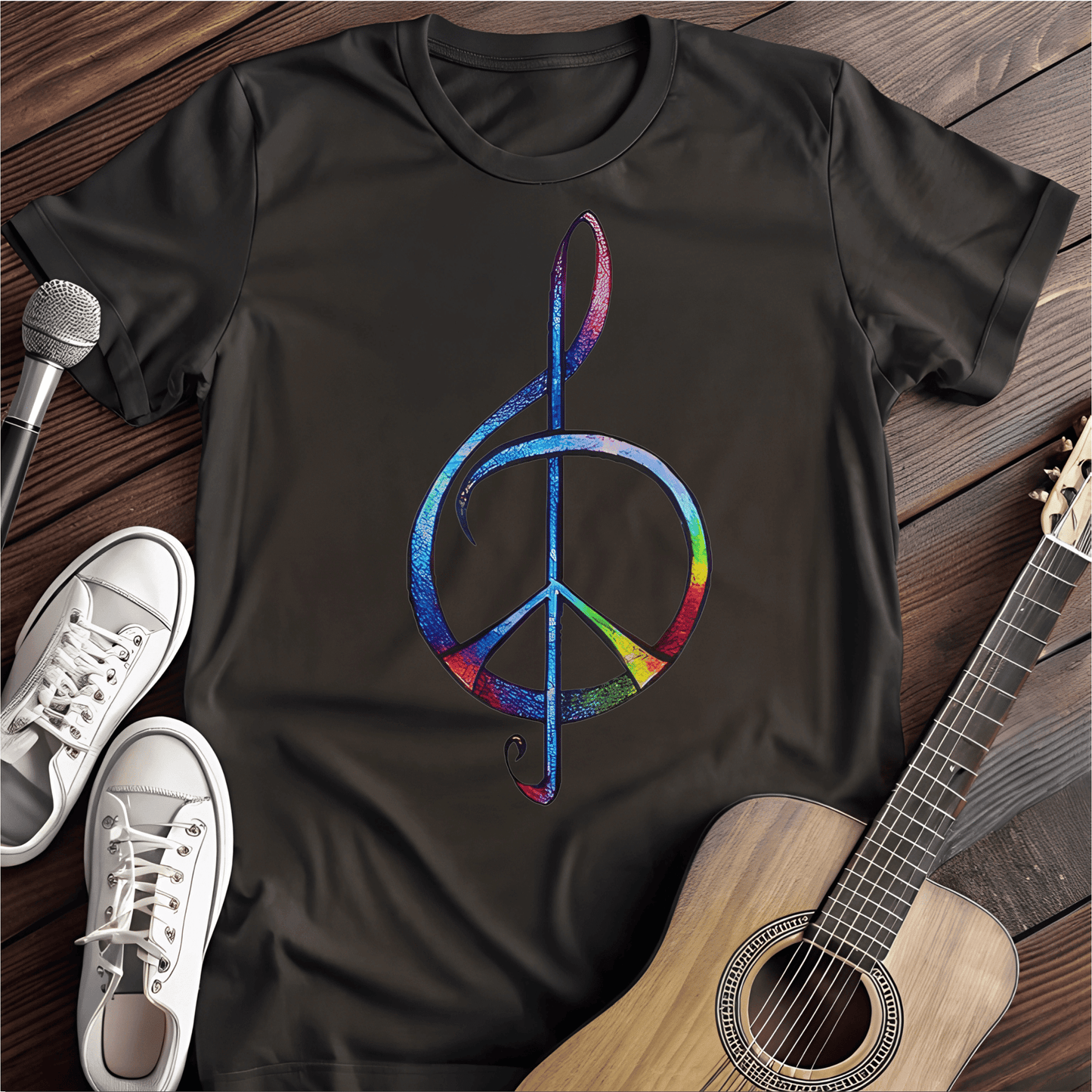 Printify T-Shirt Black / S Colorful Peace Note Tee