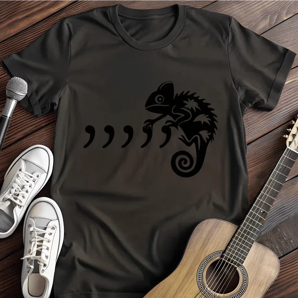 Printify T-Shirt Black / S Comma Chameleon T Shirt