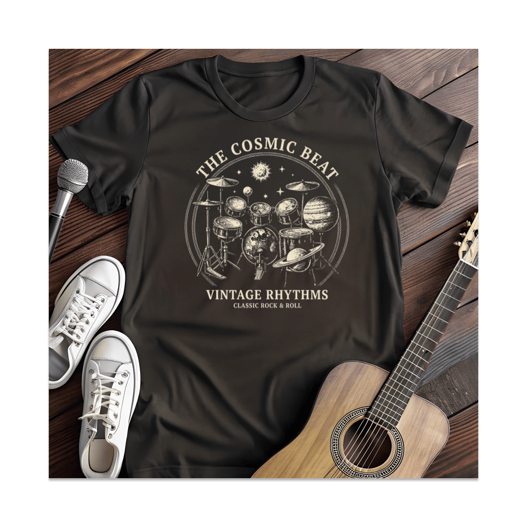 Printify T-Shirt Black / S Cosmic Beat Drum Set T-Shirt