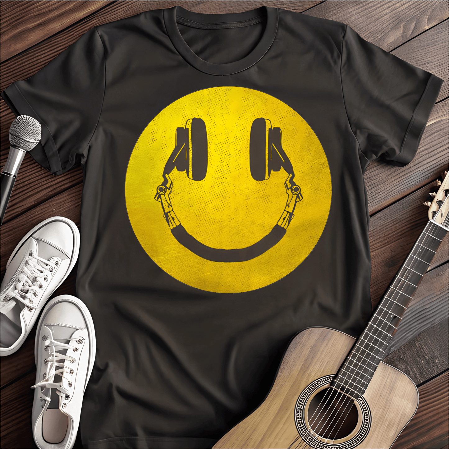 Printify T-Shirt Black / S Distorted Smiley Tee