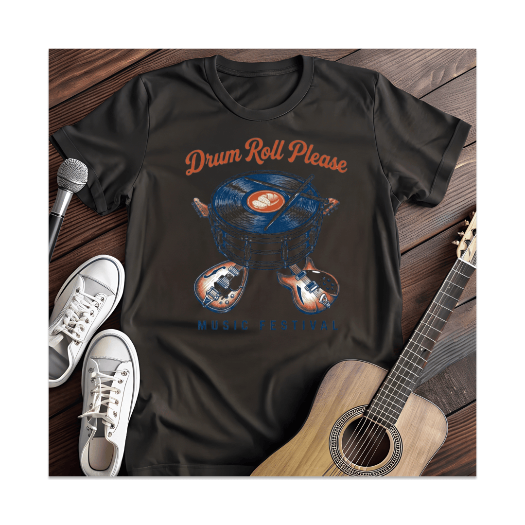 Printify T-Shirt Black / S Drum Roll Please T-Shirt