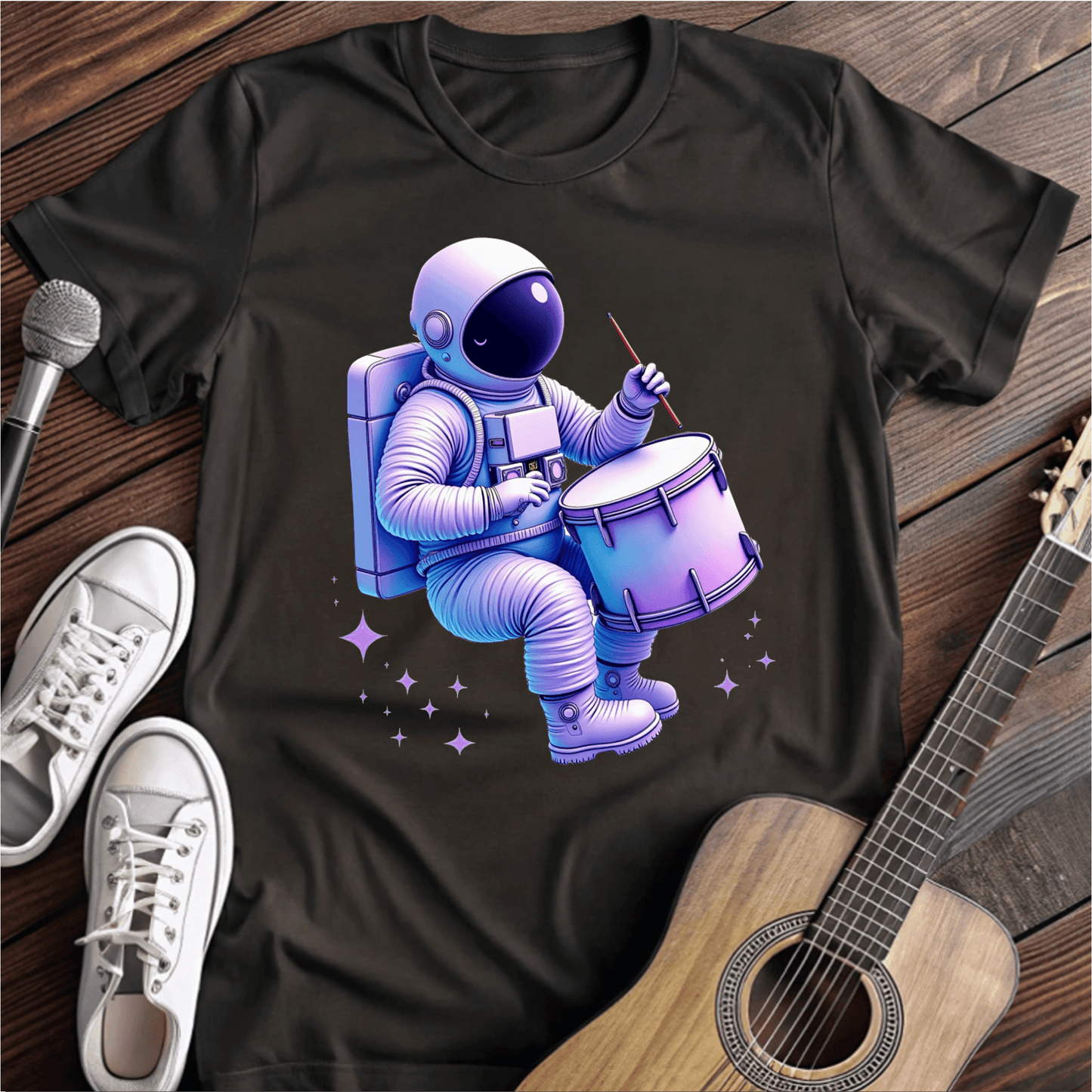 ⭐️⭐️⭐️⭐️⭐️ T-Shirt Black / S Drummer Astronaut T-Shirt