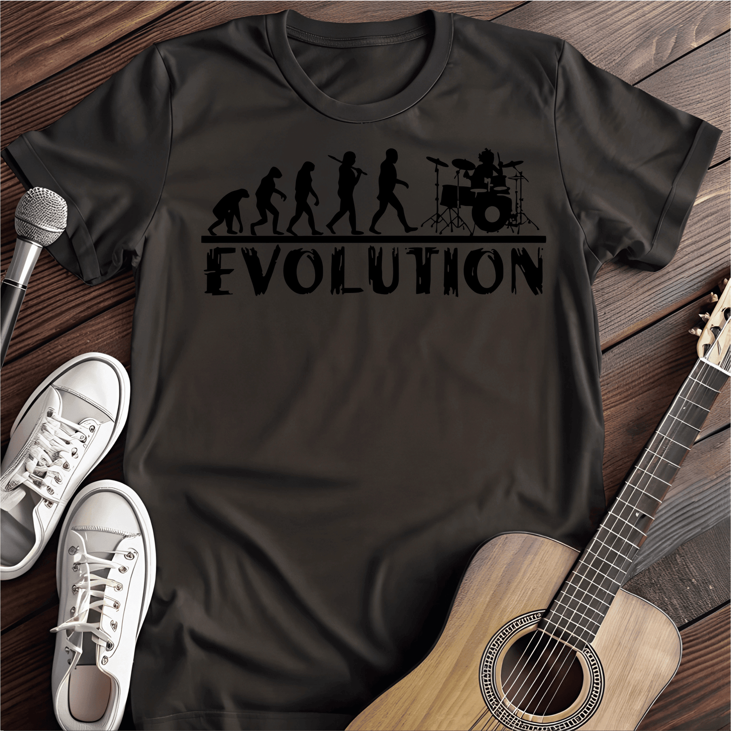 Printify T-Shirt Black / S Drummer Evolution black Tee