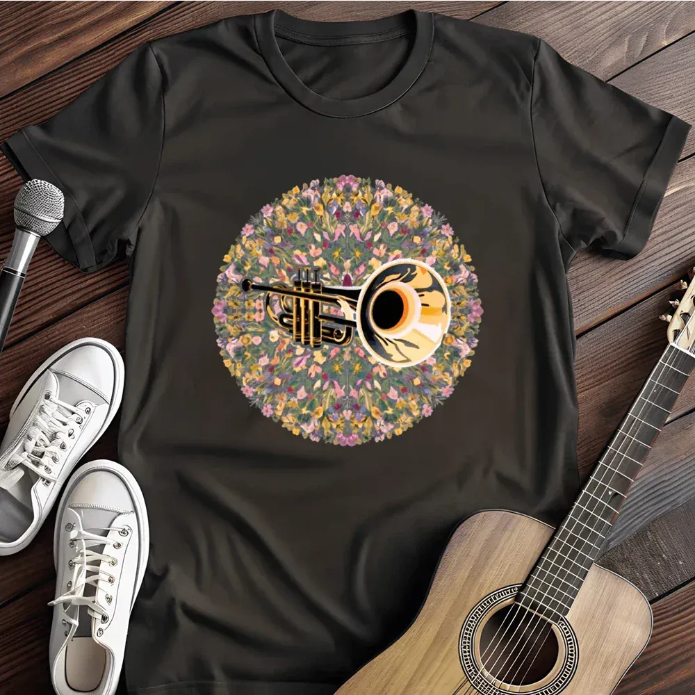 Printify T-Shirt Black / S Flowery Trumpet Licks T Shirt