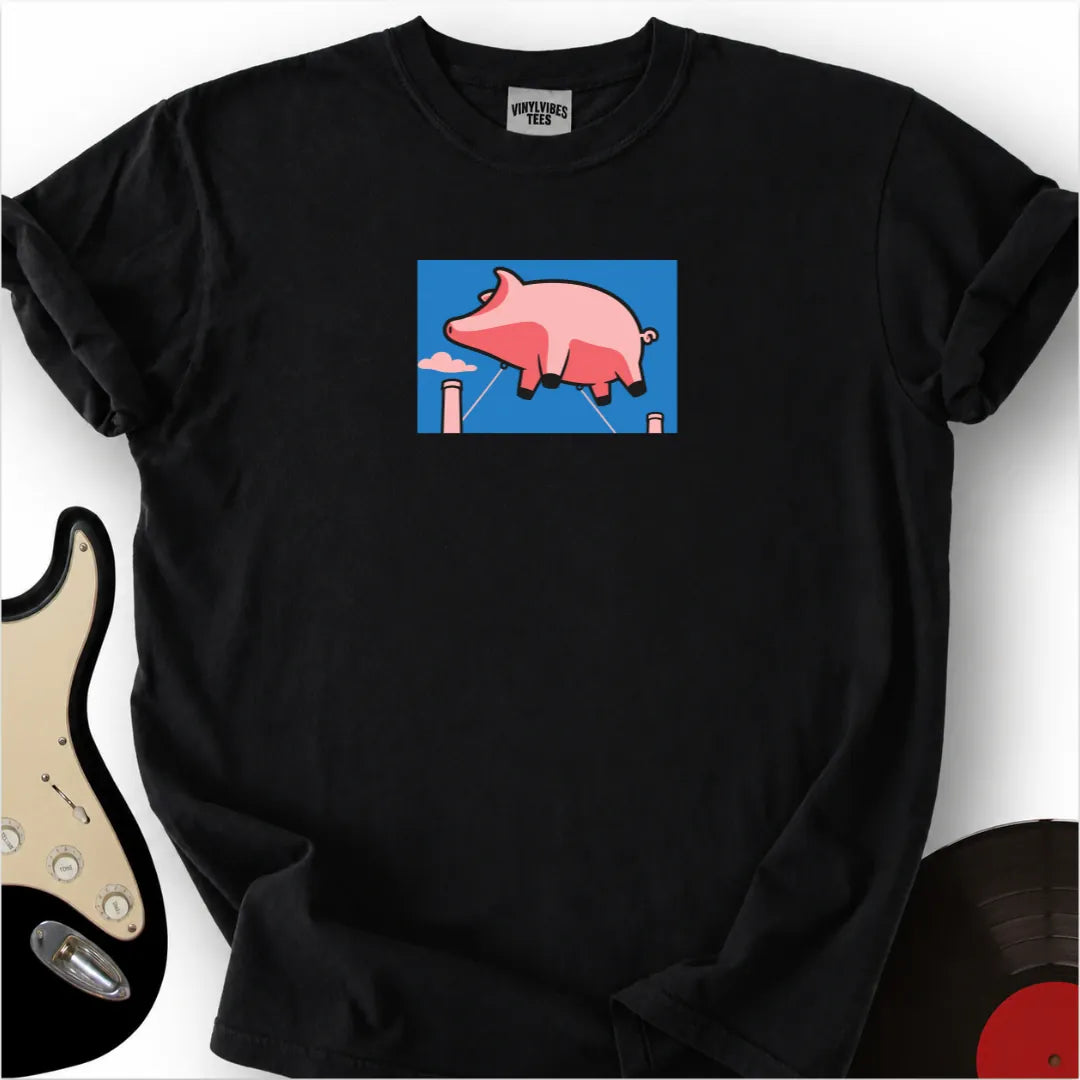 Printify T-Shirt Black / S Flying pig Premium T-Shirt