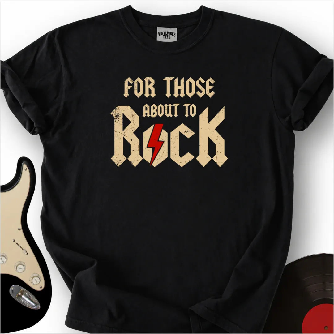 Printify T-Shirt Black / S For those about to rock Premium T-Shirt