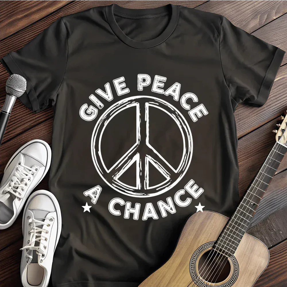 Printify T-Shirt Black / S Give Peace A Chance T Shirt