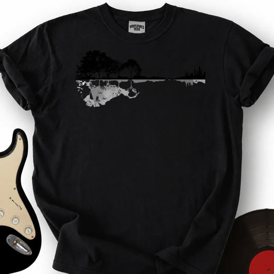 Printify T-Shirt Black / S Guitar Forest Premium T-Shirt