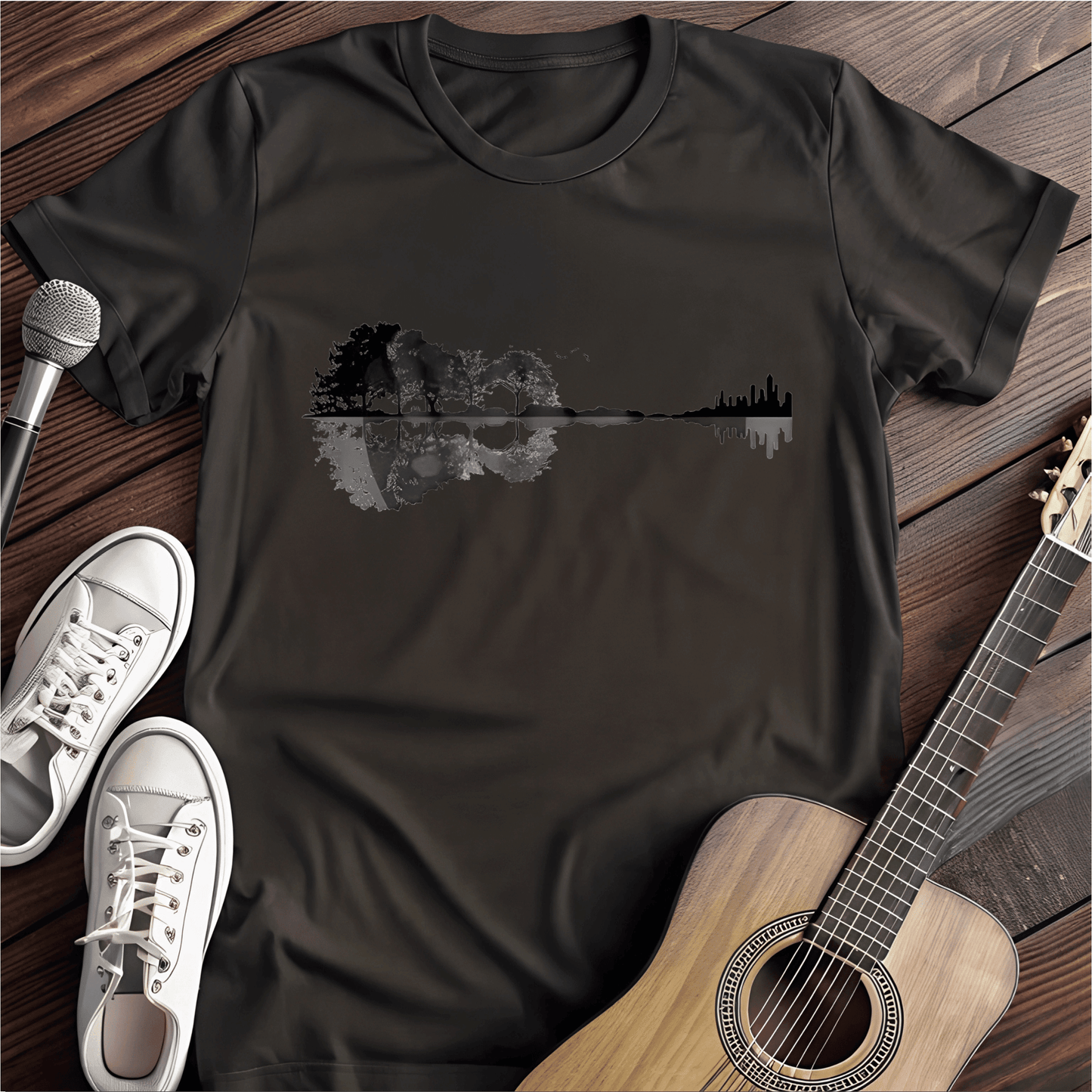 Printify T-Shirt Black / S Guitar Forrest Tee