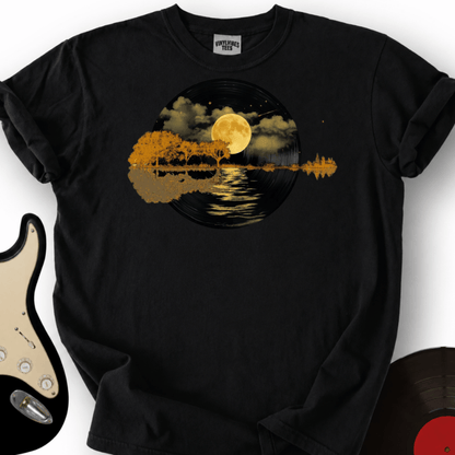 Printify T-Shirt Black / S Guitar Lake T- Shirt