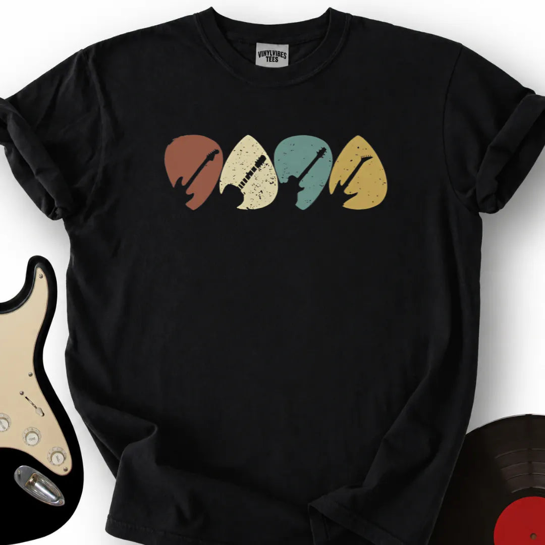 Printify T-Shirt Black / S Guitar Plectrums T-Shirt