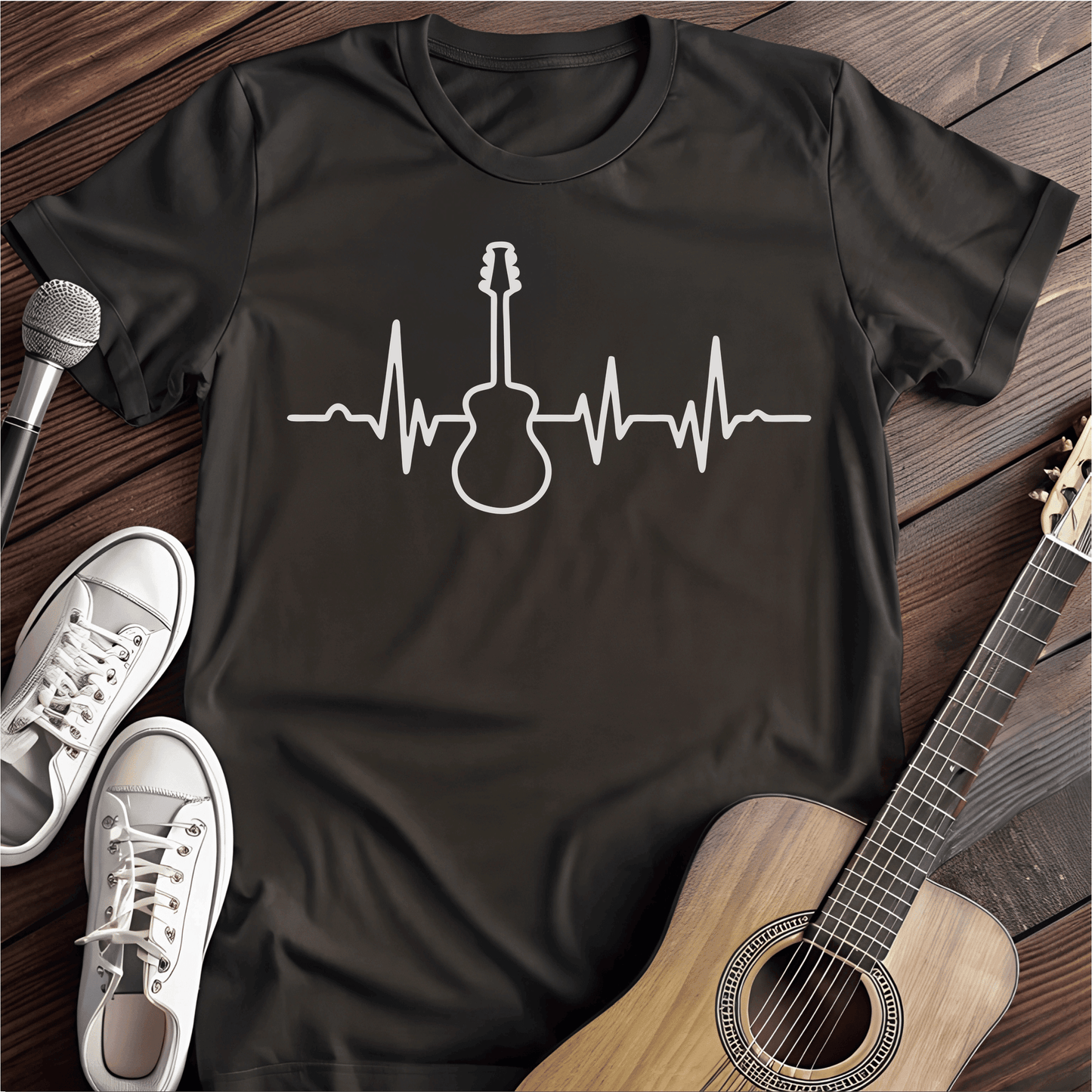 Printify T-Shirt Black / S Guitarbeat Tee