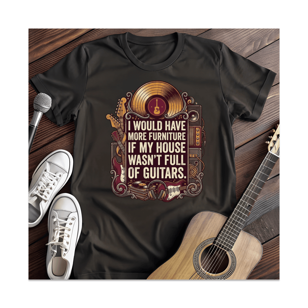 Printify T-Shirt Black / S House Full Of Guitars T-Shirt