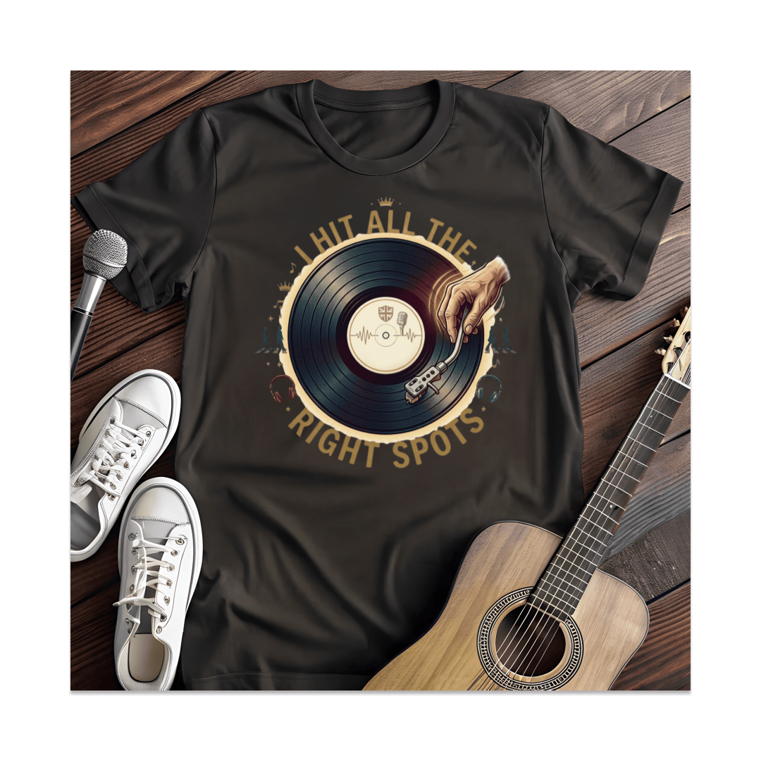 Printify T-Shirt Black / S I Hit All The Right Spots DJ Turntable T-Shirt
