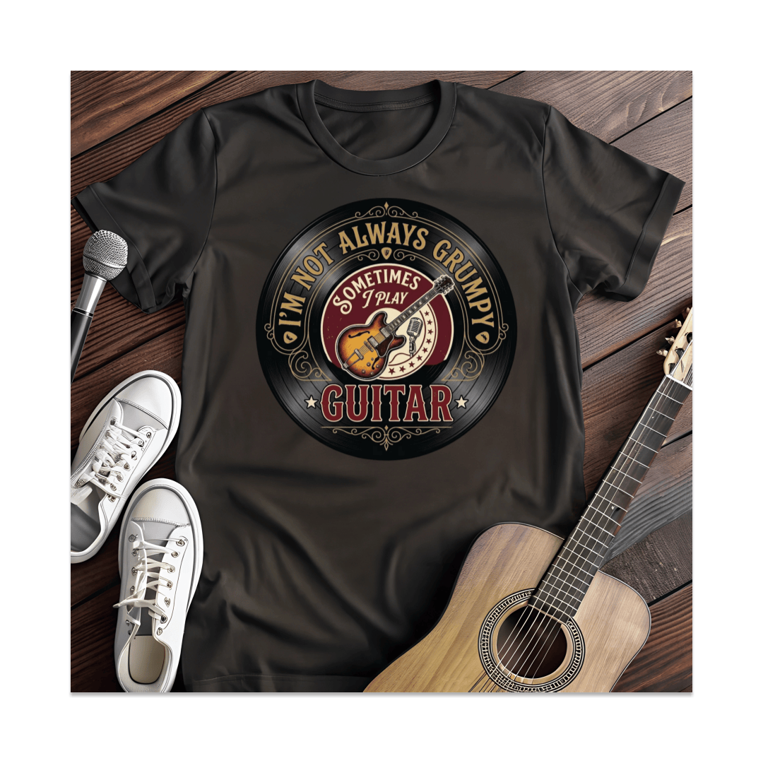 Printify T-Shirt Black / S I'm Not Always Grumpy Sometimes I Play Guitar T-Shirt