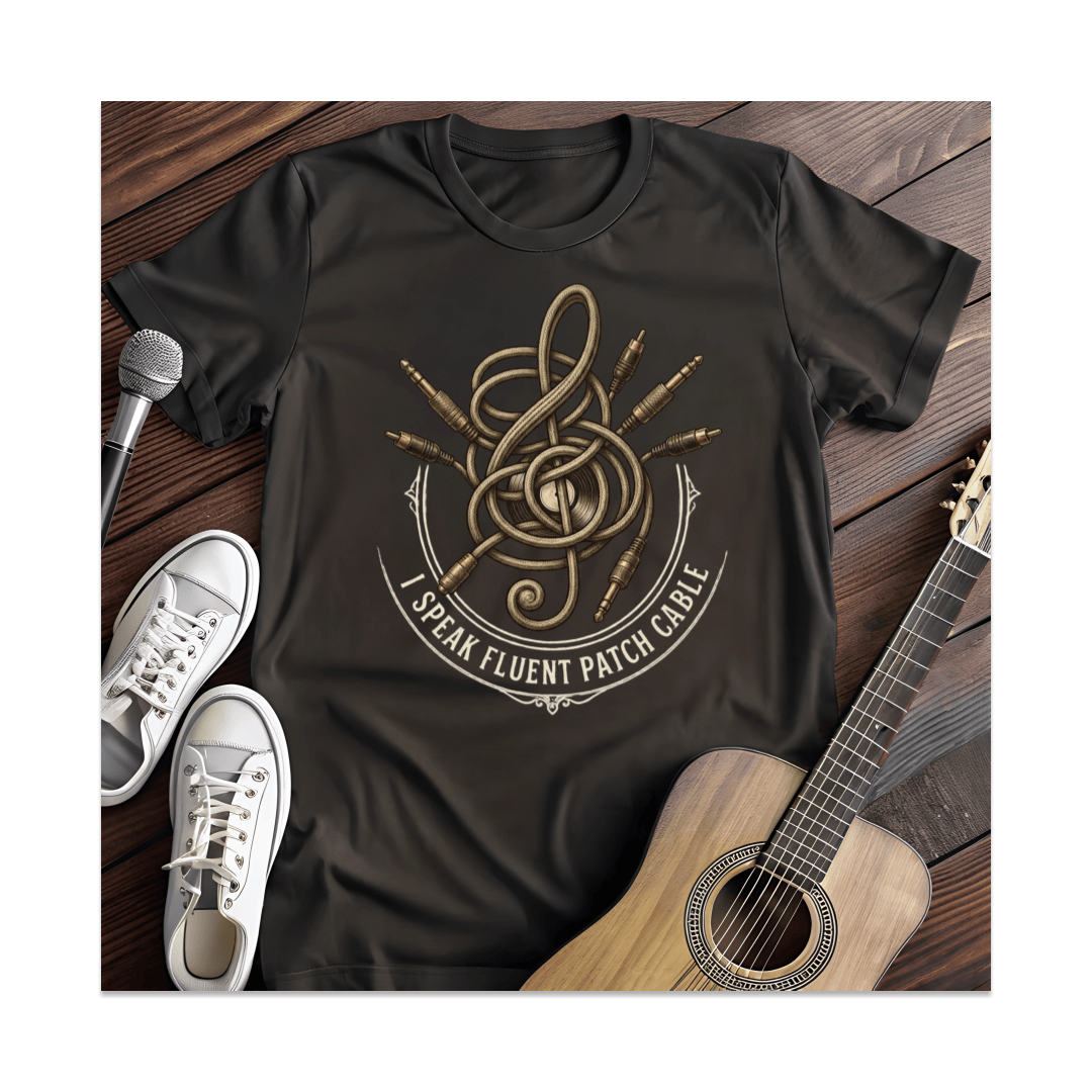 Printify T-Shirt Black / S I Speak Fluent Patch Cable T-Shirt