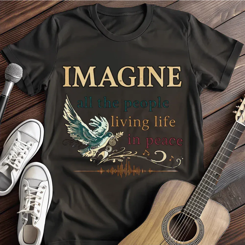 Printify T-Shirt Black / S Imagine All The People T Shirt