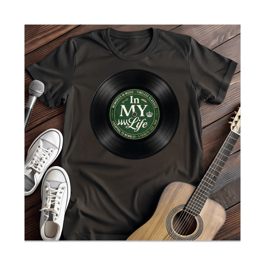 Printify T-Shirt Black / S In My Life Vinyl Record T-Shirt