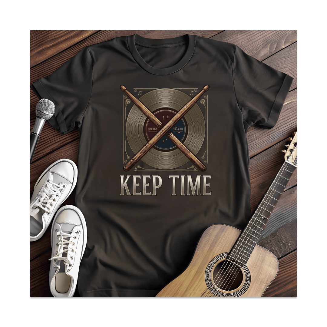 Printify T-Shirt Black / S Keep Time Broken Drumsticks T-Shirt