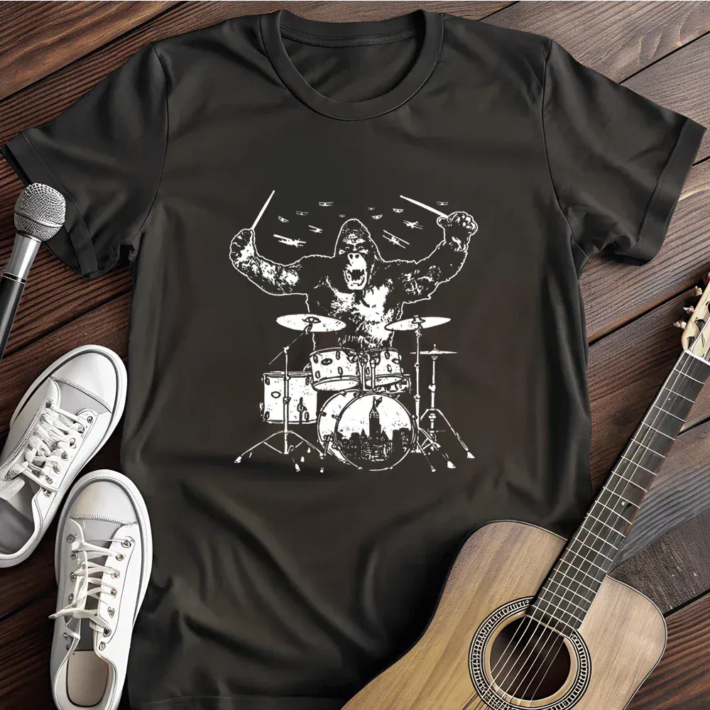 Printify T-Shirt Black / S King Kong Cymbal Crash T Shirt