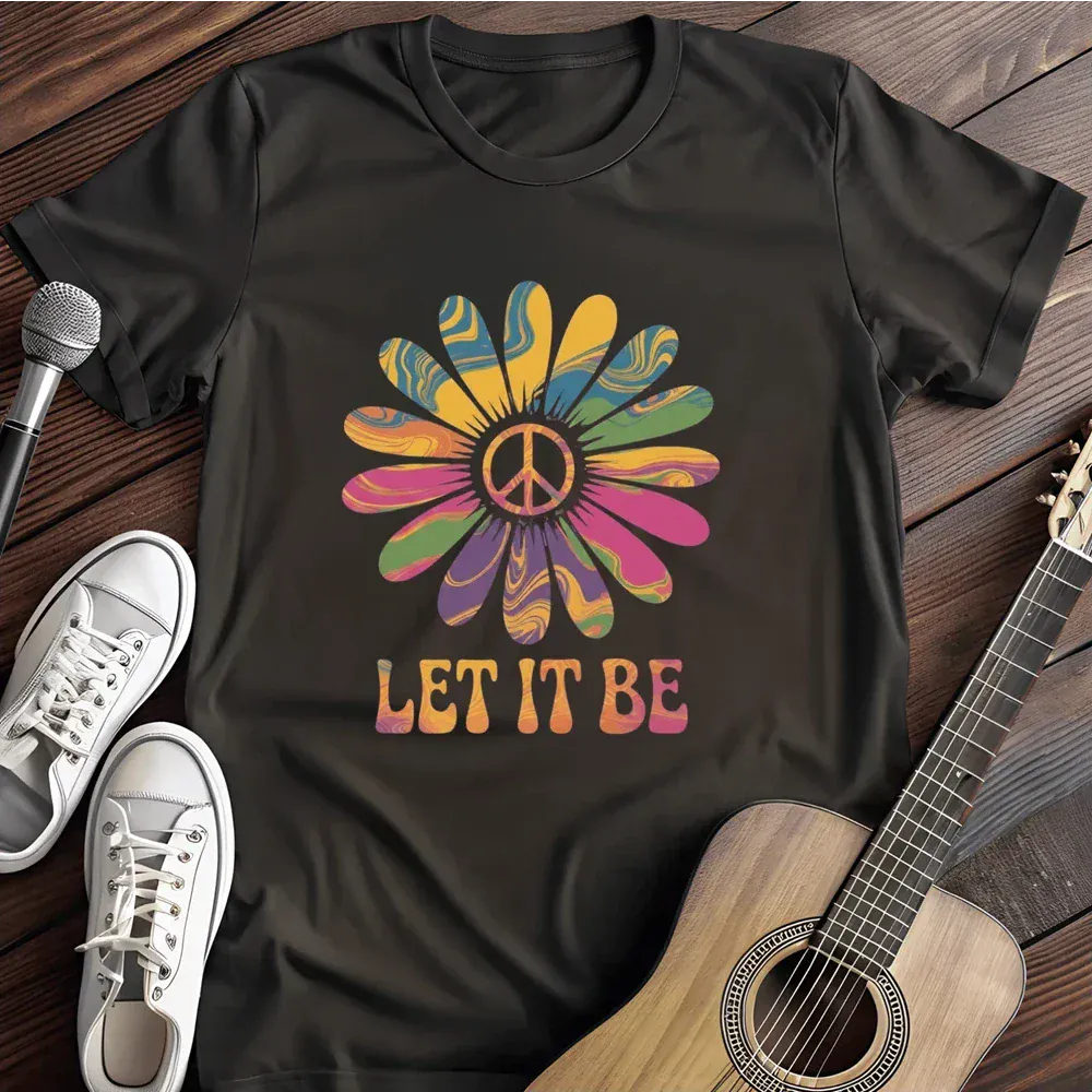 Printify T-Shirt Black / S Let It Be V T Shirt