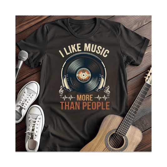 Printify T-Shirt Black / S Like Music T-Shirt