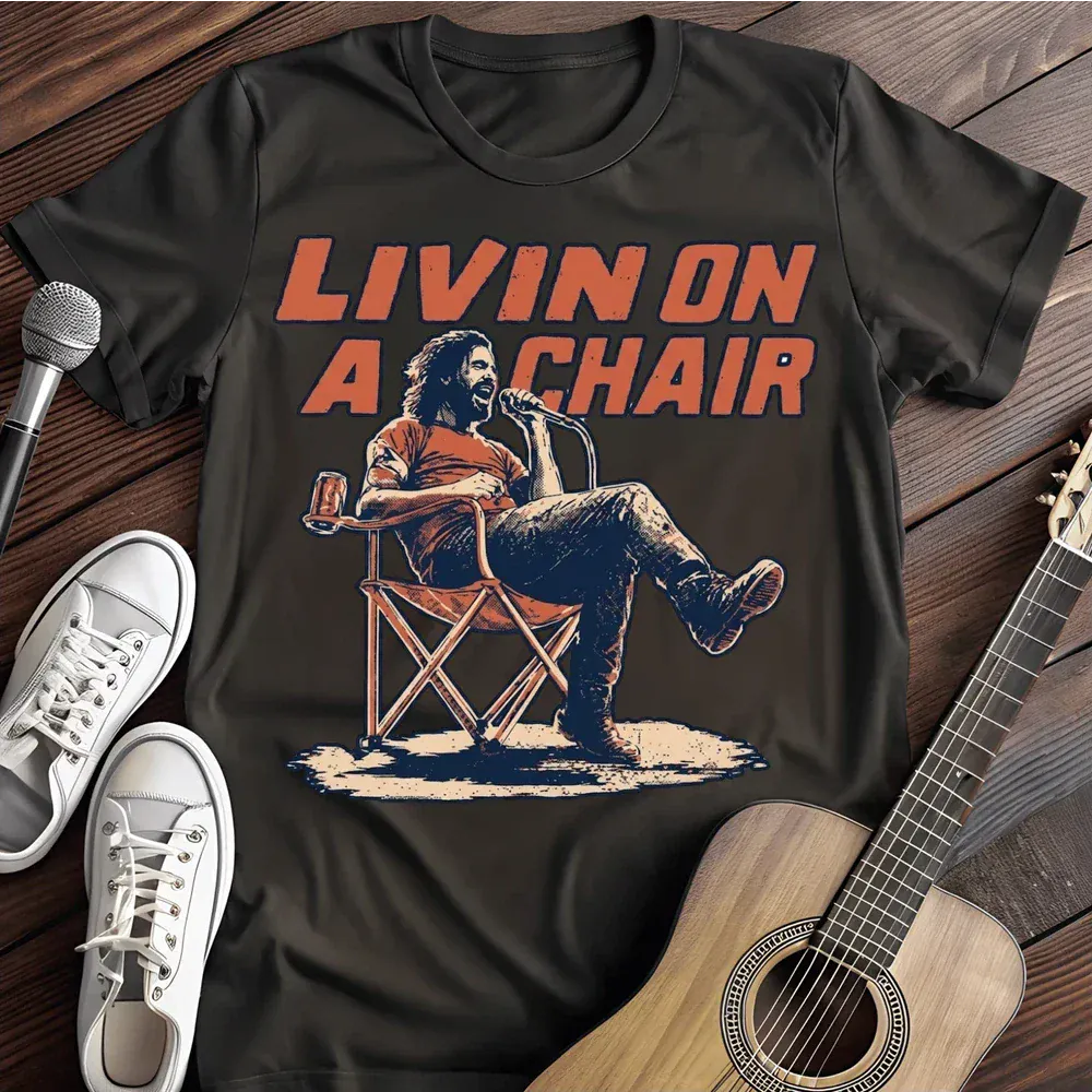 Printify T-Shirt Black / S Living On A Chair T Shirt