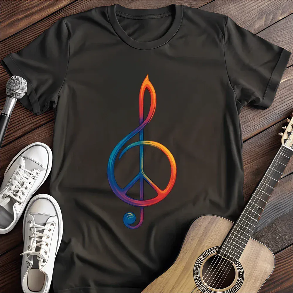 Printify T-Shirt Black / S Long Musical Note T Shirt