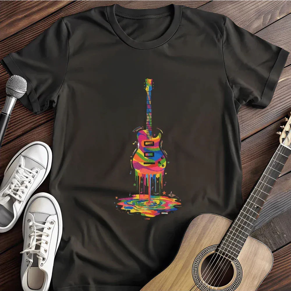 Printify T-Shirt Black / S Melting Guitar T Shirt