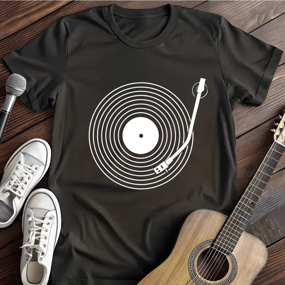 Printify T-Shirt Black / S Minimalist Record T Shirt
