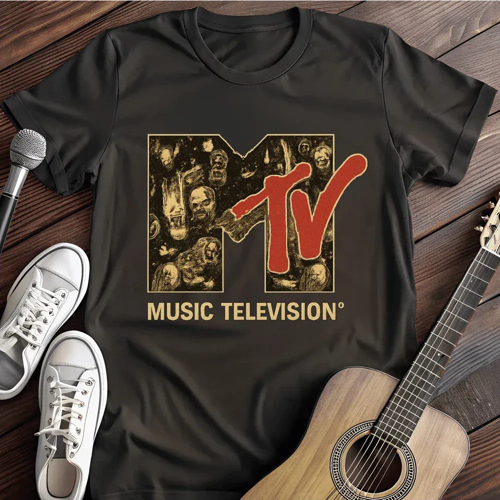 Printify T-Shirt Black / S Mtv Logo Music Television T Shirt