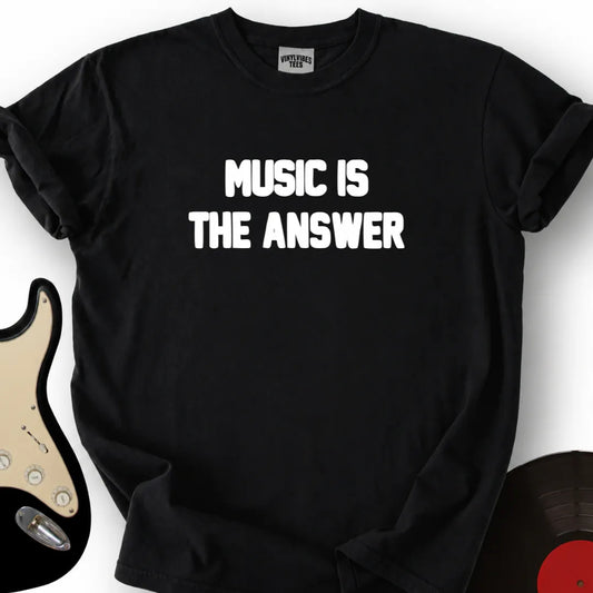 Printify T-Shirt Black / S Music Answer T-Shirt