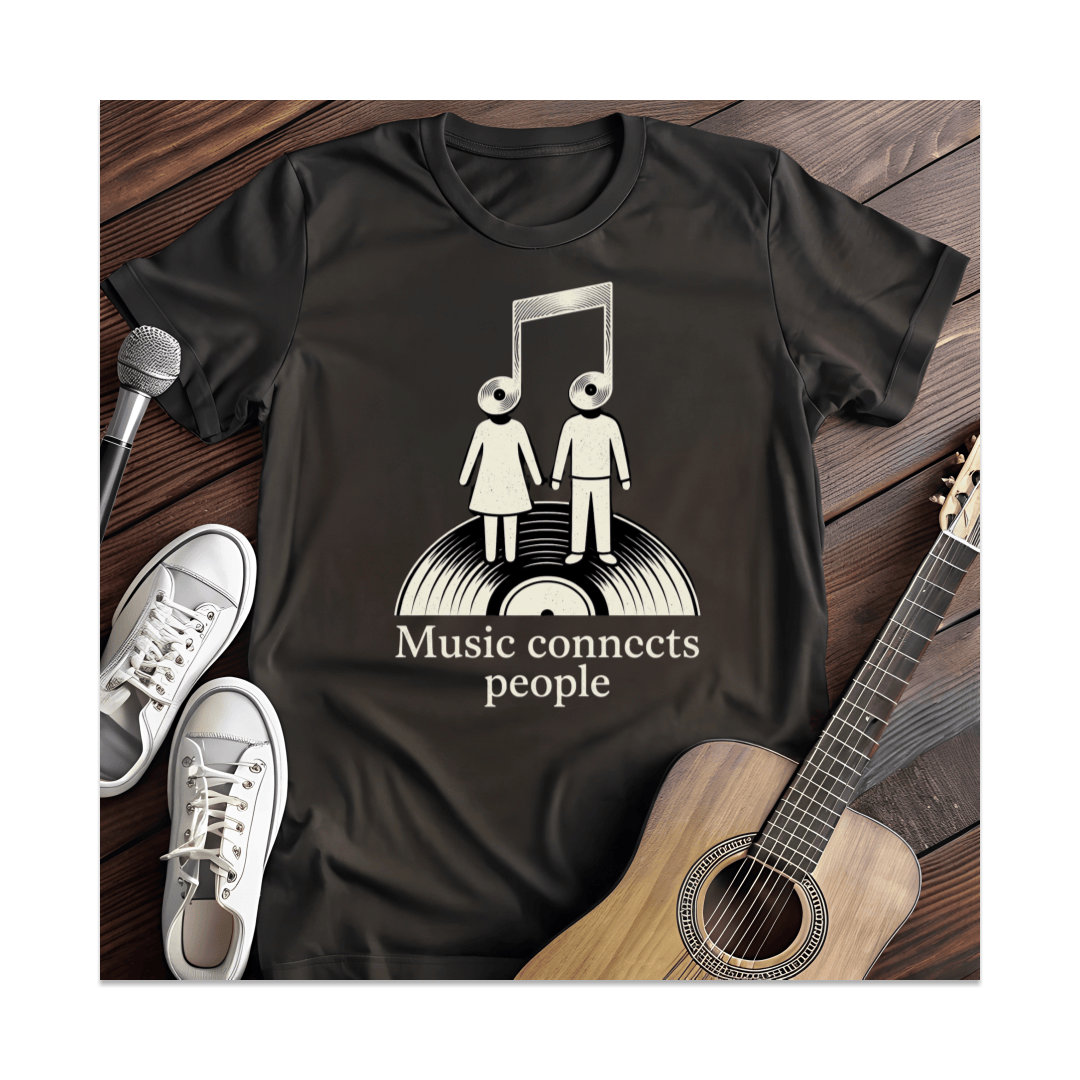 Printify T-Shirt Black / S Music Connects People T-Shirt