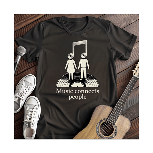 Printify T-Shirt Black / S Music Connects People T-Shirt