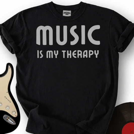 Printify T-Shirt Black / S Music Is Therapy Premium T-Shirt