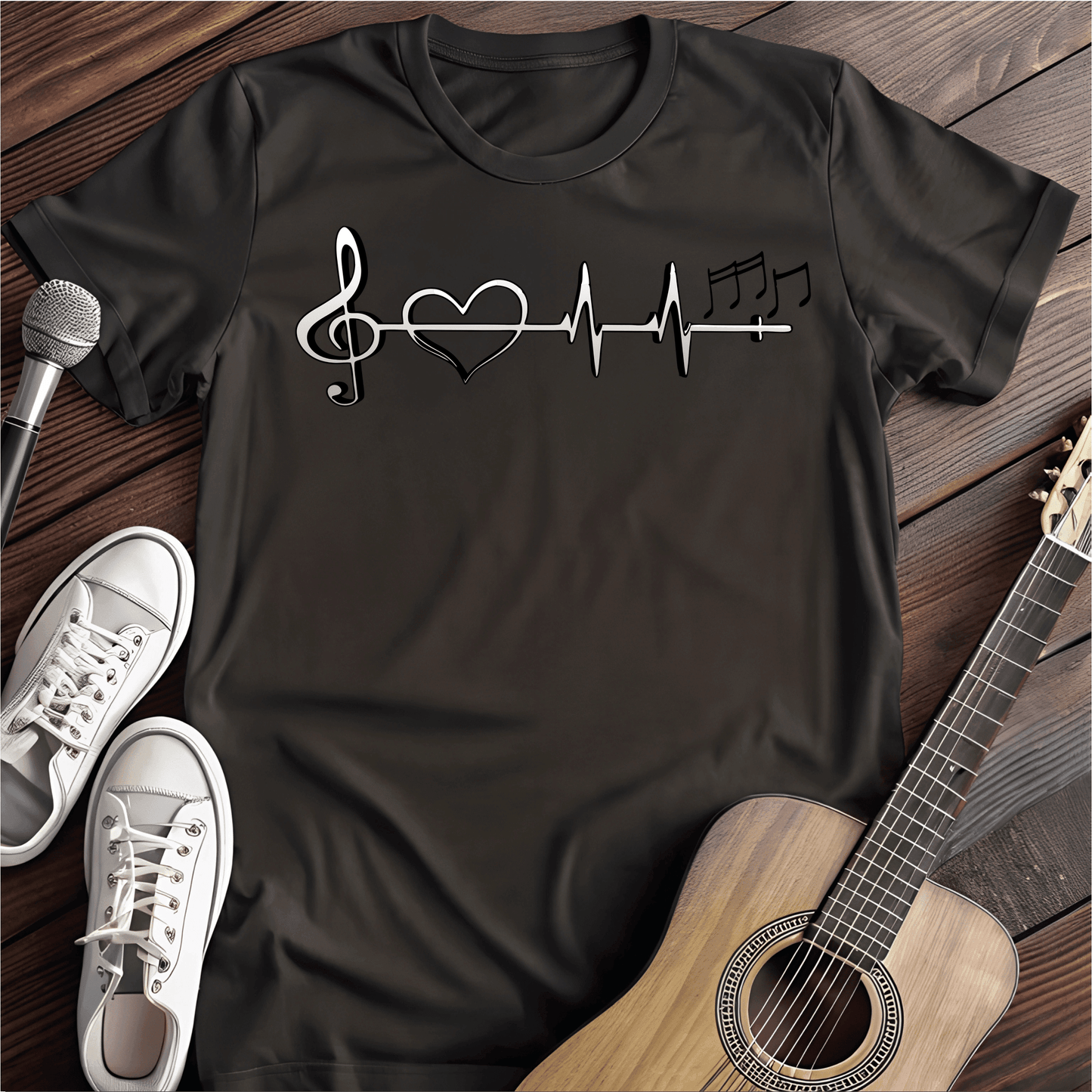 Printify T-Shirt Black / S Music Love Tee