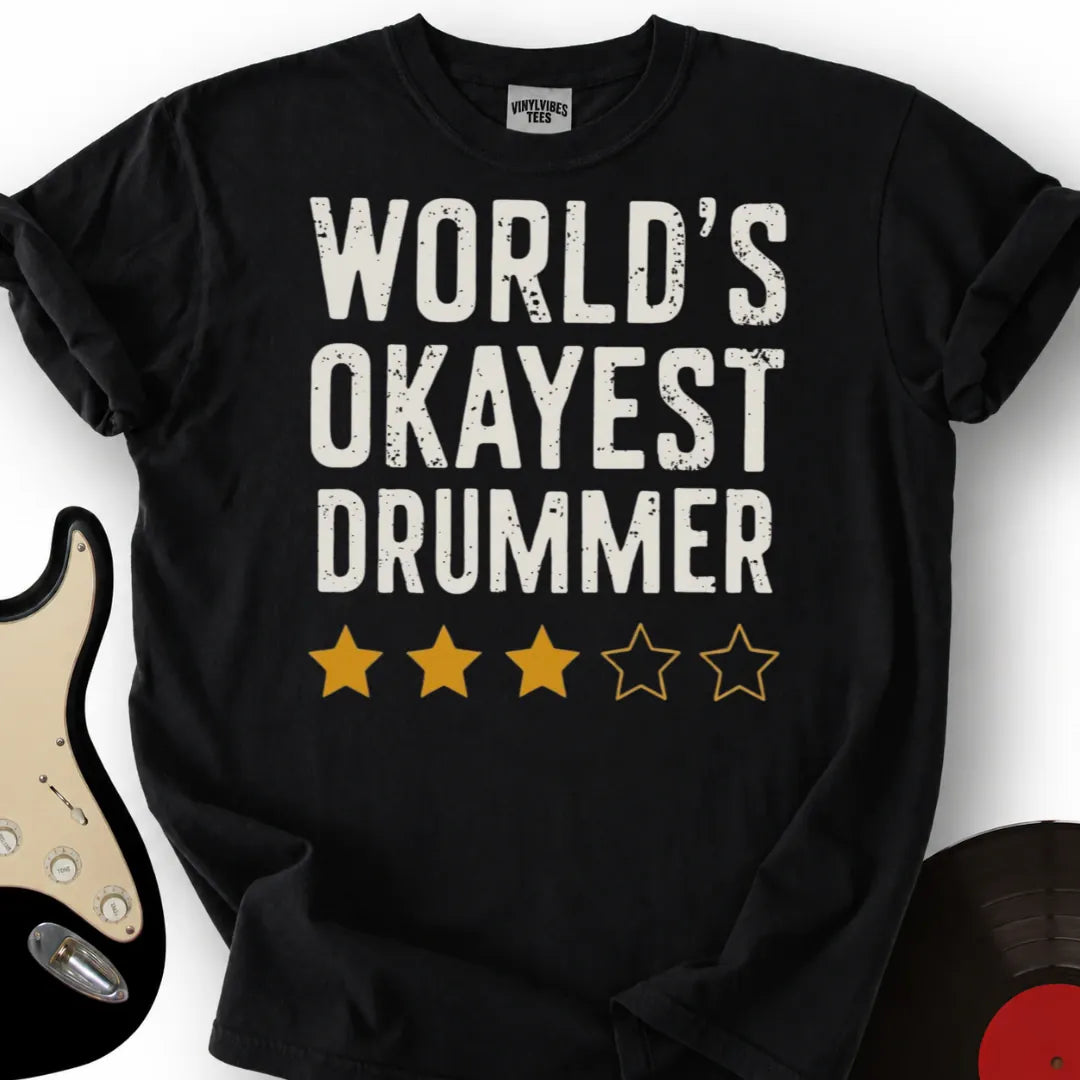 Printify T-Shirt Black / S Okayest Drummer T-Shirt
