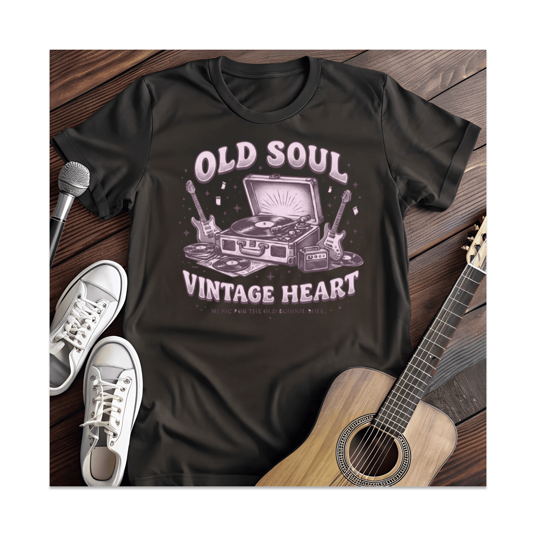 Printify T-Shirt Black / S Old Soul Vintage Heart T-Shirt