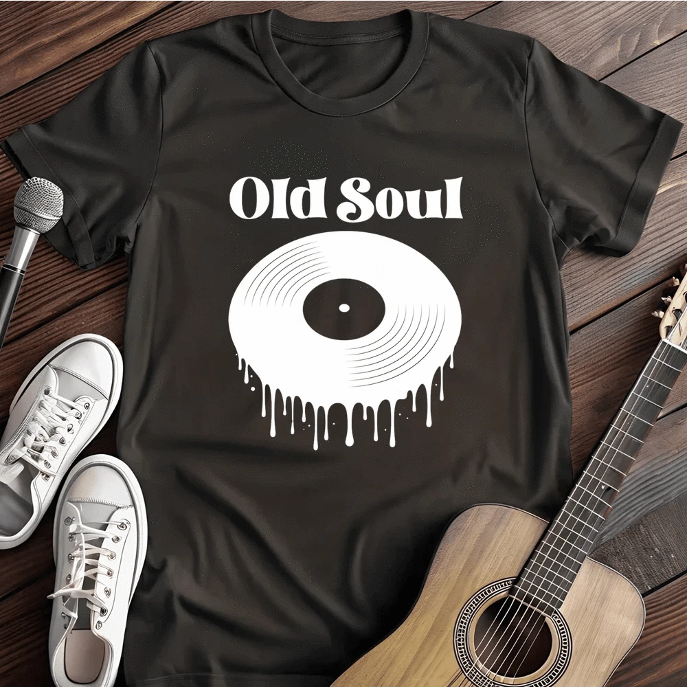 Printify T-Shirt Black / S Old Soul Vinyl T Shirt