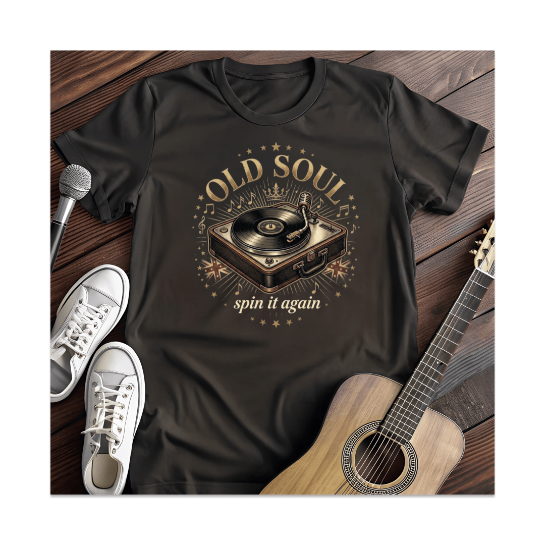 Printify T-Shirt Black / S Old Soul Vinyl T-Shirt