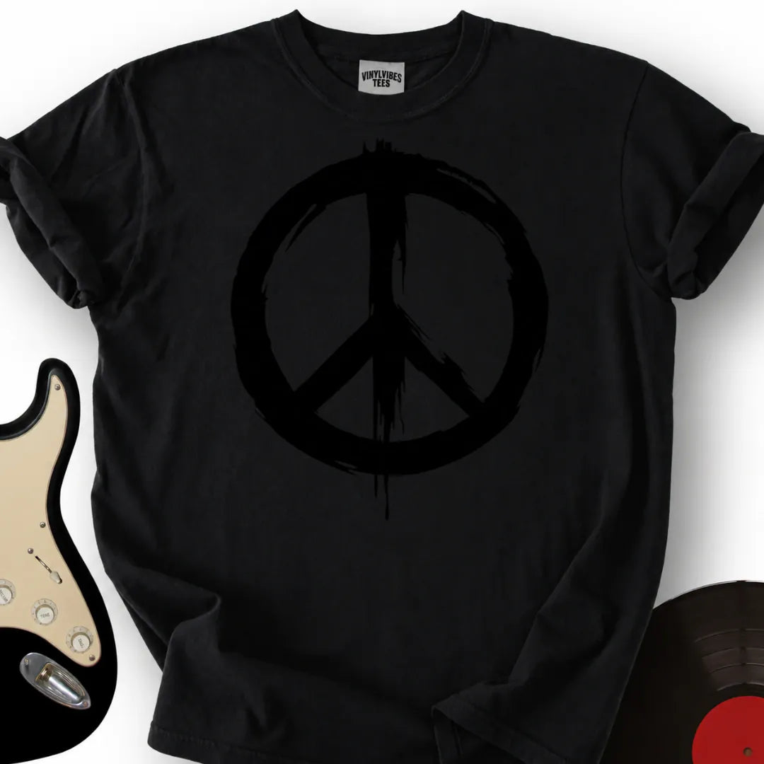 Printify T-Shirt Black / S Peace Brushed T-Shirt