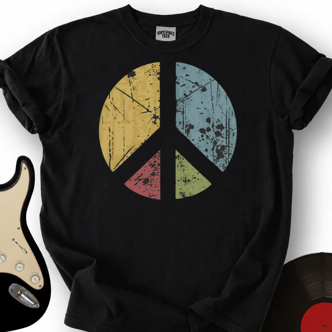 Printify T-Shirt Black / S Peace Colored T-Shirt