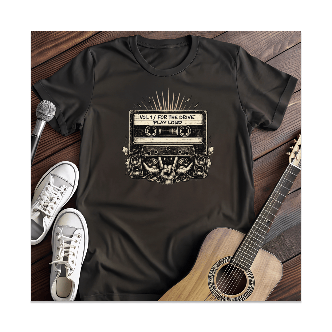 Printify T-Shirt Black / S Play Loud Cassette Tape T-Shirt