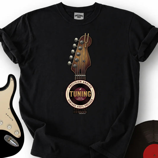 Printify T-Shirt Black / S Precision Analog Guitar Tuning T-Shirt
